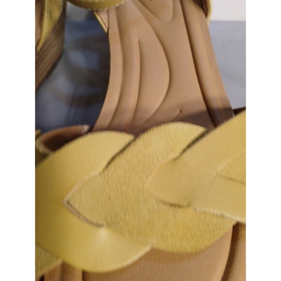 EARTH WMS-6M MUSTARD YELLOW OPEN TOE SANDALS  WEDGE,ANKLE STRAPPY - Picture 14 of 16